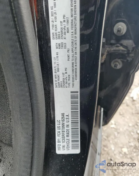 2022 Ram 1500 Big Horn/Lone Star из США, поврежденный, VIN 1C6SRFBT8NN162646